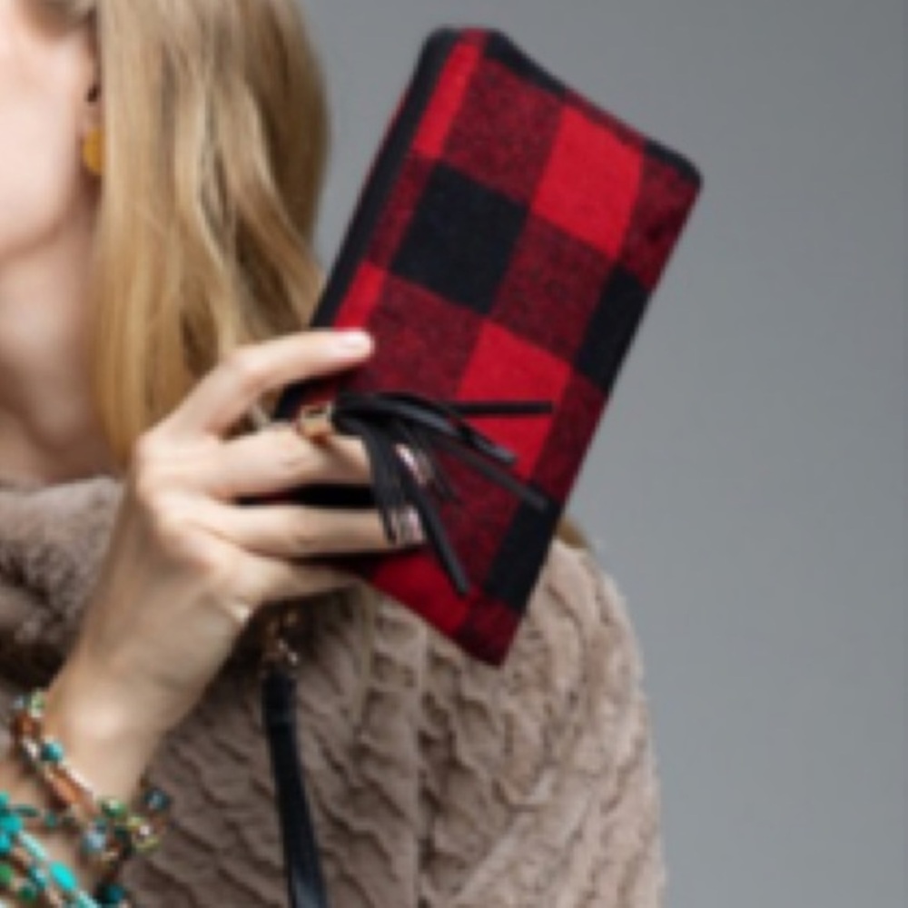 Buffalo Check Wallet Clutch Bag